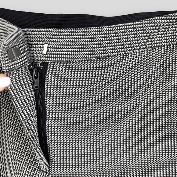 Vince Camuto Skinny Ankle Pants Womens Mini Houndstooth Size 4 Black Career - Picture 5 of 9